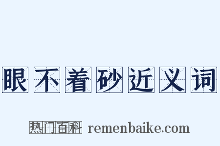 眼不着砂近义词是什么意思的图片
